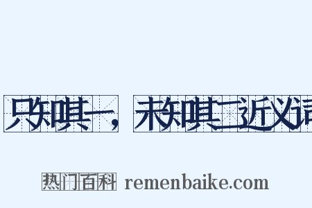只知其一，未知其二近义词是什么意思的图片